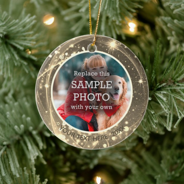 Cosmic Stars Guld 2 Photo Julgransprydnad Keramik (Träd)