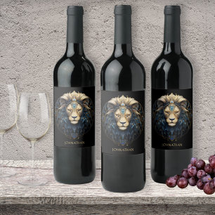 Cosmic Stjärntecken Glam Astrology Symbol Anpassni Vinflaska Etikett