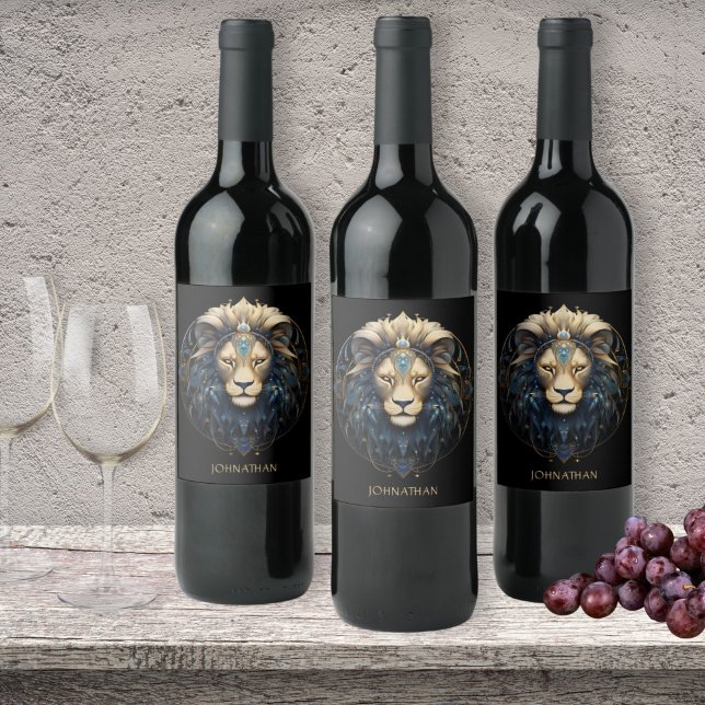 Cosmic Stjärntecken Glam Astrology Symbol Anpassni Vinflaska Etikett (Skapare uppladdad)