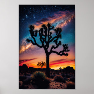 Cosmic Sunset i Joshua Träd nationalpark Art Poster