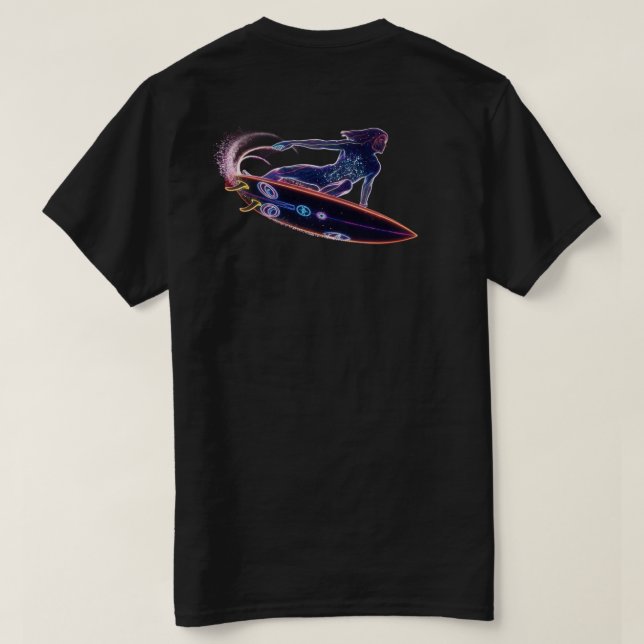 Cosmic Surfer (män & kvinnor)  T Shirt (Design baksida)