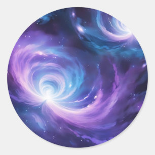 Cosmic Swirl Dreamy Galaxy Runt Klistermärke