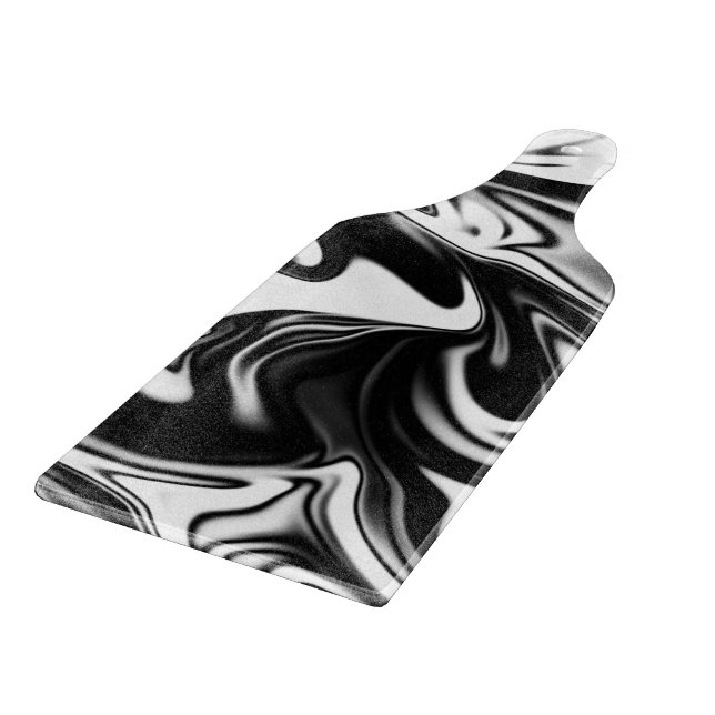 "Cosmic Swirl: The Black and White Marble Elegance (Hörn)