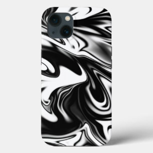 "Cosmic Swirl: The Black and White Marble Elegance