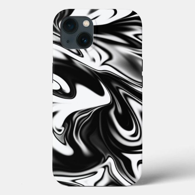 "Cosmic Swirl: The Black and White Marble Elegance (Baksida)