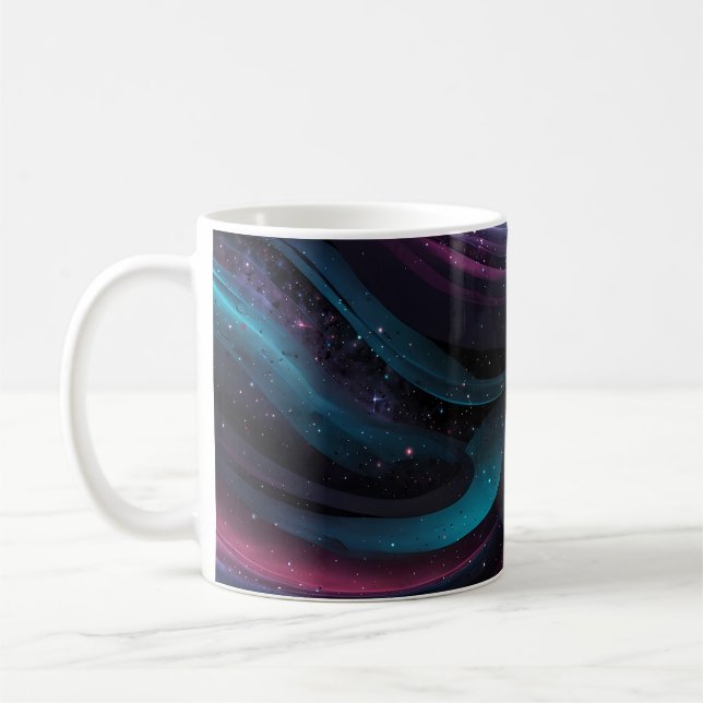 🌌 Cosmic Swirls: Galaxy-Inspired Abstract Design  Kaffemugg (Vänster)