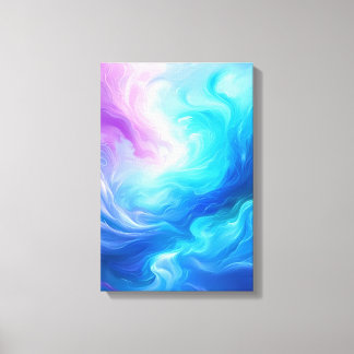 Cosmic Tides: Frozen Flame Print Canvastryck