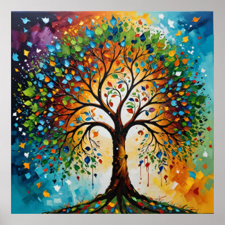 Cosmic Träd of Myths - Indian FolArt Poster