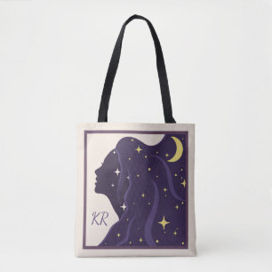 Cosmic Universe Dam Lila Guld Stars Personalize Tygkasse