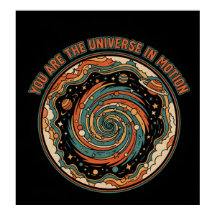 Cosmic Universe In Motion - Retro Aesthetic Spirit