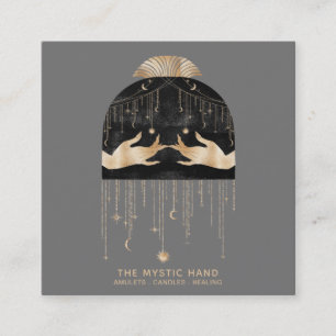 *~* Cosmic Universe Måne Stars Mystic Händer Fyrkantigt Visitkort