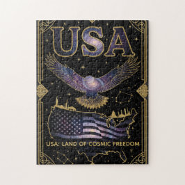 Cosmic USA Eagle Celestial Map Art Pussel
