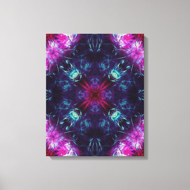 Cosmic Violet Energy Fractal Art Canvastryck (Framsida)
