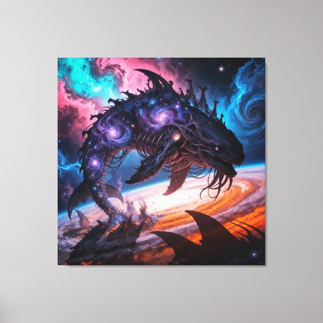 Cosmic Void Leviathan – Galactic Horror Art Print Canvastryck (Framsida)