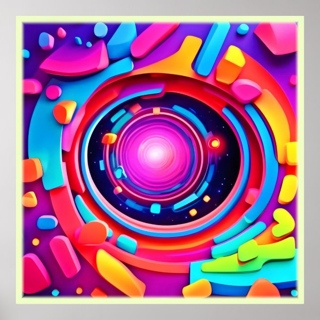 Cosmic Vortex: A Neon Odyssey Poster (Framsidan)