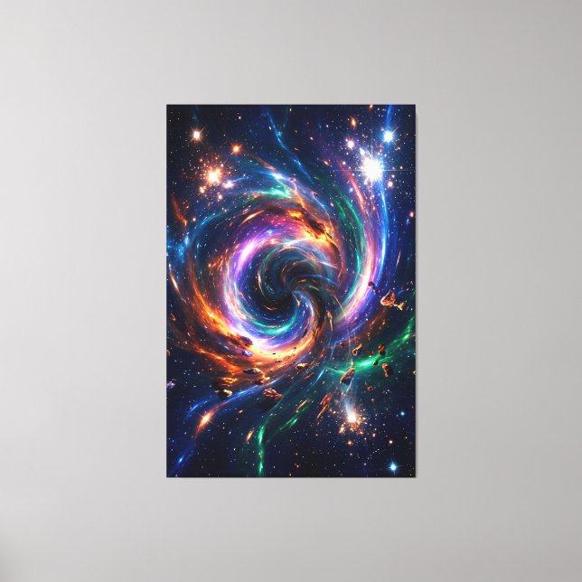 Cosmic Vortex Nexus – Abstract Space Canvas Print (Framsida)