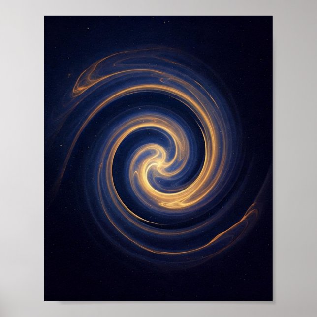 Cosmic Vortex of Golden Light Poster (Framsidan)