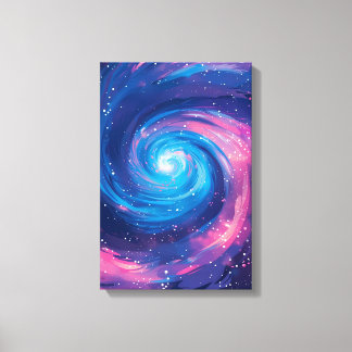 Cosmic Vortex: Pink & Blue Singularity Print Canvastryck