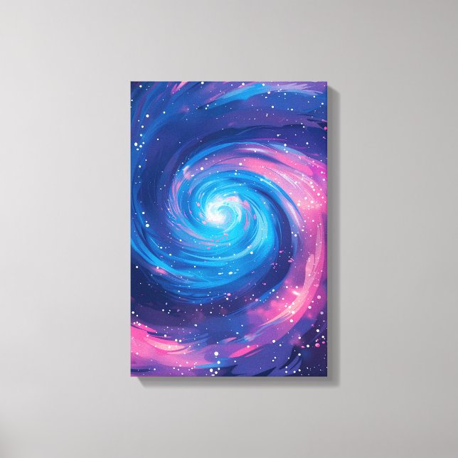 Cosmic Vortex: Pink & Blue Singularity Print Canvastryck (Framsida)