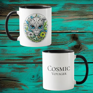 Cosmic Voyager Utlandet Extraterrestrial Blommig Mugg