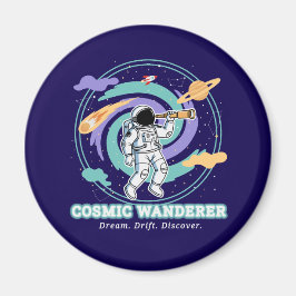 Cosmic Wanderer Astronaut Telescop Magnet