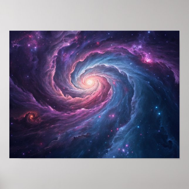 Cosmic Whirlpool: A Swirling Nebula of Stars Poster (Framsidan)