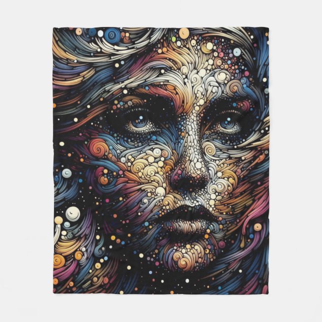 "Cosmic Whirls of the Soul" Fleecefilt (Framsidan)