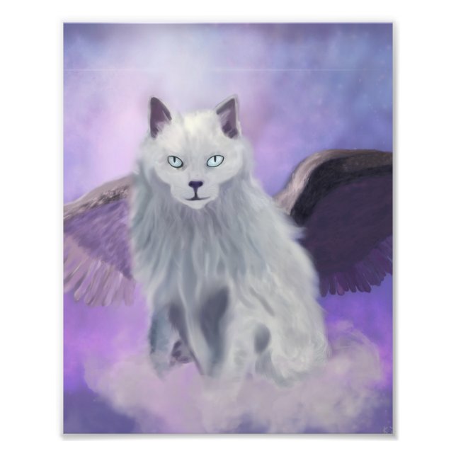 Cosmic Winged Cat Fototryck (Framsidan)