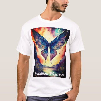 Cosmic Winged Glimpse - Bläck Teckning Art-utskrif T Shirt