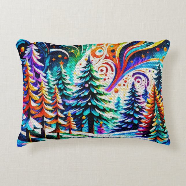 Cosmic Winter Forest Prydnadskudde (Framsidan)