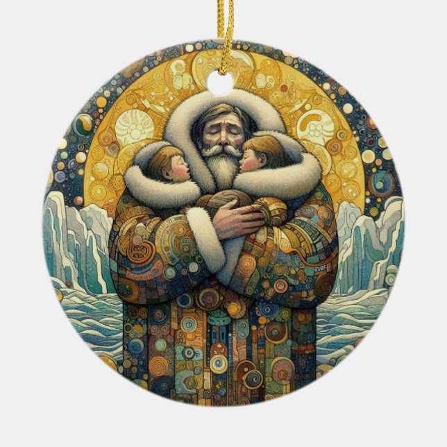 "Cosmic Winter Warmth" Julgransprydnad Keramik (Framsidan)