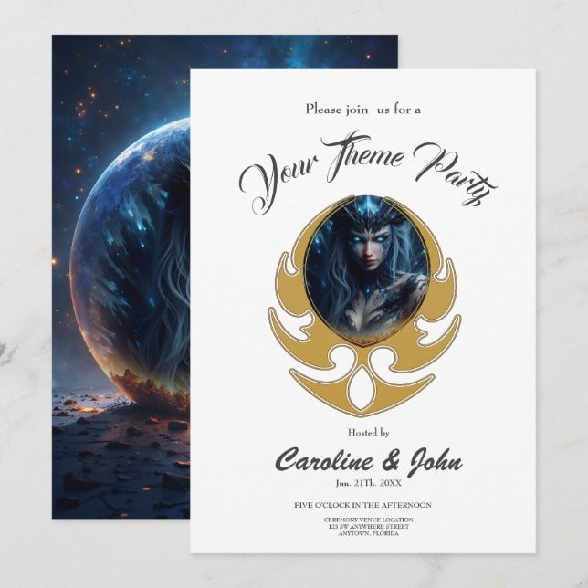 Cosmic Witch – Born from the Star Sphere. Inbjudningar (Fram/baksida)