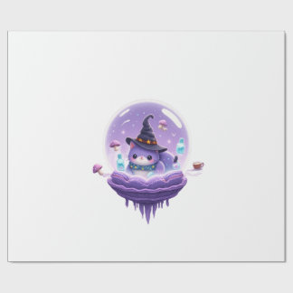 Cosmic Witch Cat Crystal Ball Kawaii Gift Wrapping Presentpapper