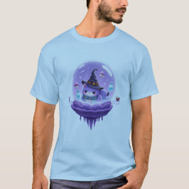 Cosmic Witch Cat Crystal Ball Kawaii Magic Tee