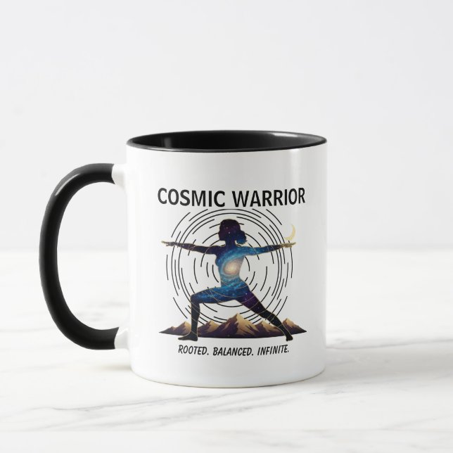 Cosmic Yoga Warrior | Galaxy Body Pose Mugg (Vänster)