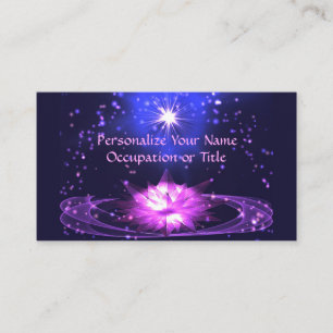 Cosmic Zen Lila Crystal Lotus Flower Stars Visitkort