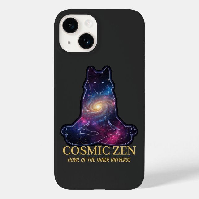 Cosmic Zen Wolf – Meditating Galaxy Spirit Animal  (Baksida)