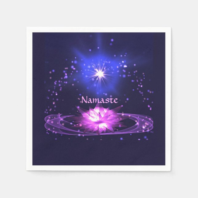 Cosmic Zen Yoga Namaste Crystal Lotus Flower Pappersservett (Framsidan)