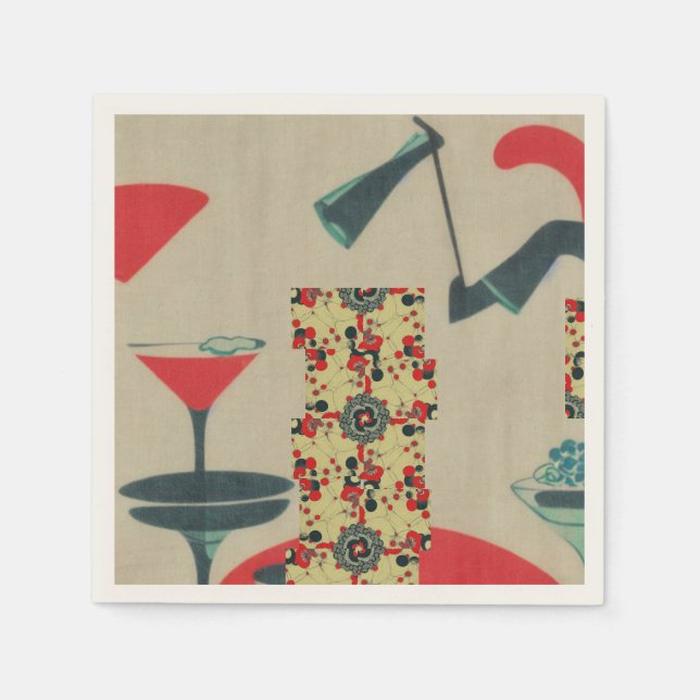 Cosmo Cocktail Shaker och Martini Glass (JPN) Pappersservett (Framsidan)