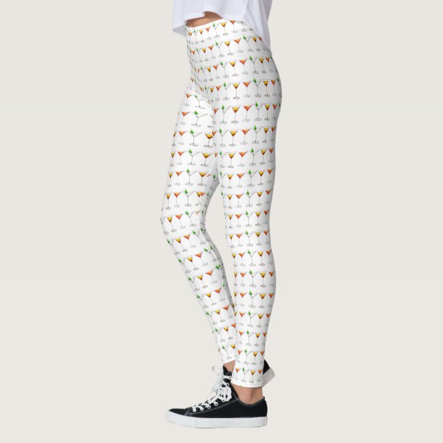 Cosmo Martini Manhattan Cocktail Mixed Drinks Leggings (Vänster)