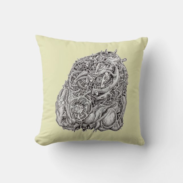 Cosmografiskt huvud, av Brian Benson Kudde (Framsida)