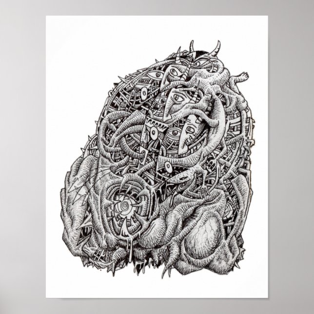 Cosmografiskt huvud, av Brian Benson, poster (Framsidan)