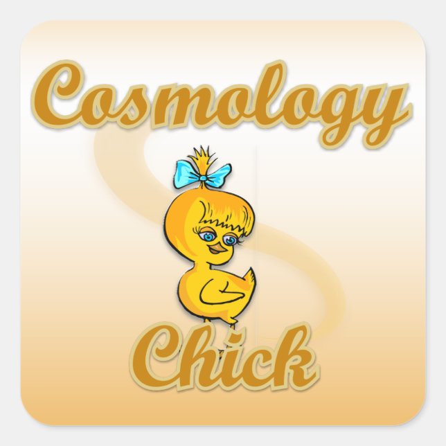 Cosmology Chick Fyrkantigt Klistermärke (Framsida)