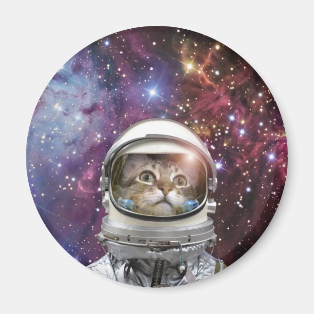 Cosmonaut-katt Magnet (Framsidan)