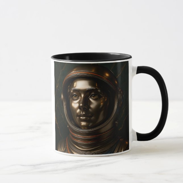 Cosmonaute femme 3D bronze Mugg (Höger)