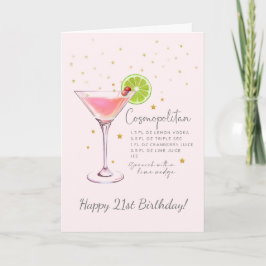 Cosmopolitan Cocktail 21:a Grattis på födelsedagen Kort