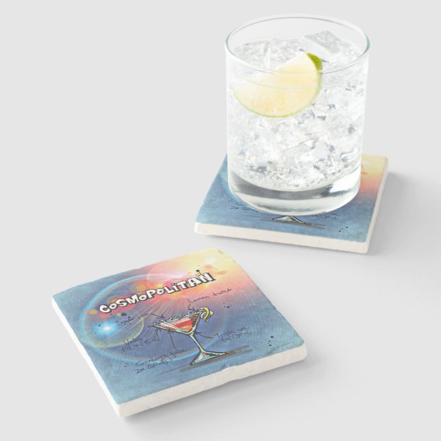 Cosmopolitan Cocktail (#2 av 12 Recipe-uppsättning Stenunderlägg (Sidan)