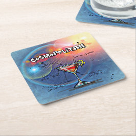 Cosmopolitan Cocktail (#2 av 12 Recipe-uppsättning Underlägg Papper Kvadrat