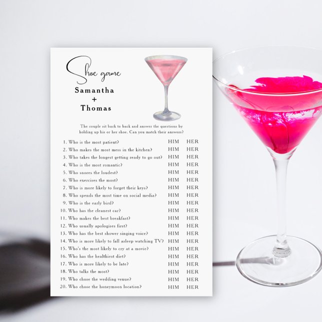 Cosmopolitan cocktail Bröllopsdusch Sko spel (Skapare uppladdad)