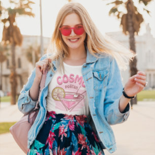 Cosmopolitan Cocktail Cosmo Summer Party Retro T Shirt